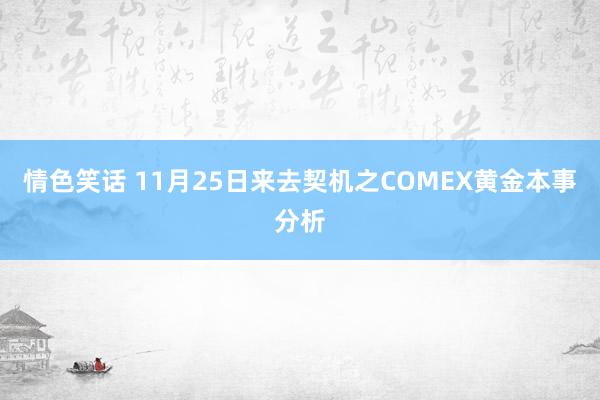 情色笑话 11月25日来去契机之COMEX黄金本事分析