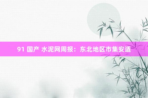 91 国产 水泥网周报：东北地区市集安适