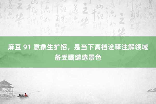 麻豆 91 意象生扩招，是当下高档诠释注解领域备受瞩缱绻景色