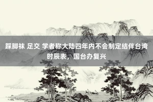 踩脚袜 足交 学者称大陆四年内不会制定结伴台湾时辰表，国台办复兴