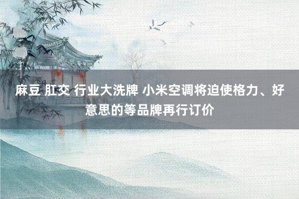 麻豆 肛交 行业大洗牌 小米空调将迫使格力、好意思的等品牌再行订价