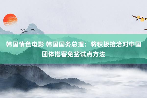 韩国情色电影 韩国国务总理：将积极接洽对中国团体搭客免签试点方法
