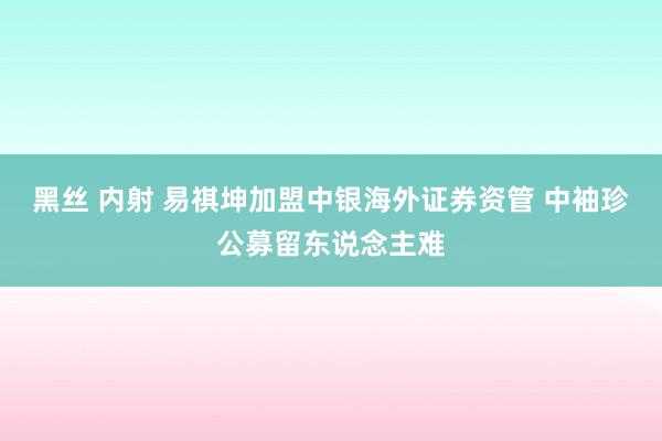 黑丝 内射 易祺坤加盟中银海外证券资管 中袖珍公募留东说念主难
