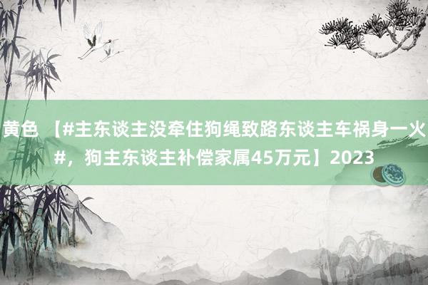 黄色 【#主东谈主没牵住狗绳致路东谈主车祸身一火#，狗主东谈主补偿家属45万元】2023