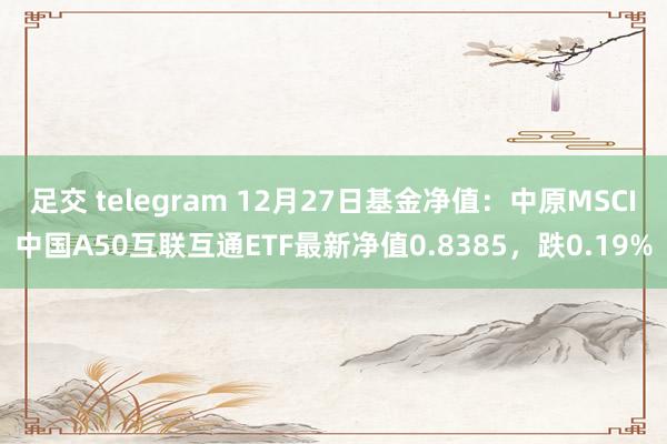 足交 telegram 12月27日基金净值：中原MSCI中国A50互联互通ETF最新净值0.8385，跌0.19%