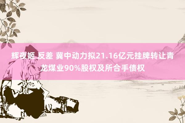 辉夜姬 反差 冀中动力拟21.16亿元挂牌转让青龙煤业90%股权及所合手债权