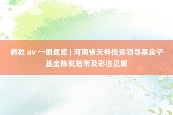 调教 av 一图速览 | 河南省天神投资领导基金子基金陈说指南及彩选见解
