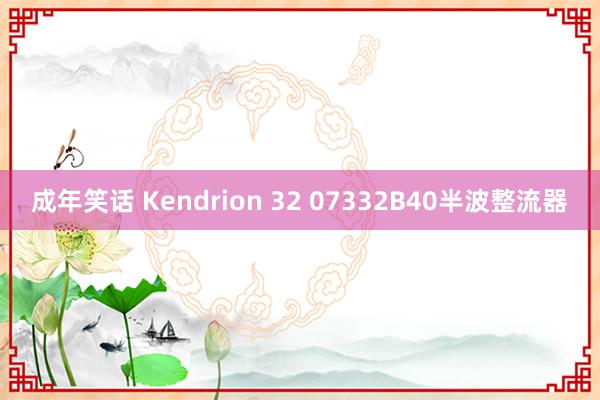 成年笑话 Kendrion 32 07332B40半波整流器
