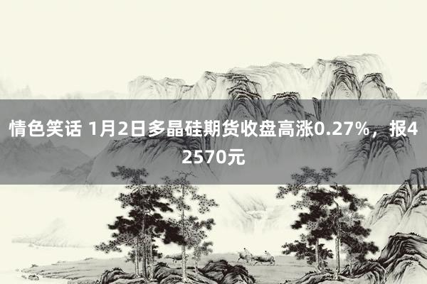 情色笑话 1月2日多晶硅期货收盘高涨0.27%，报42570元
