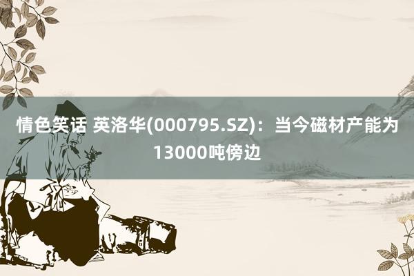 情色笑话 英洛华(000795.SZ)：当今磁材产能为13000吨傍边