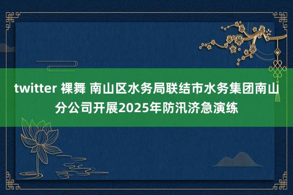 twitter 裸舞 南山区水务局联结市水务集团南山分公司开展2025年防汛济急演练