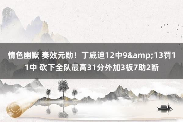 情色幽默 奏效元勋！丁威迪12中9&13罚11中 砍下全队最高31分外加3板7助2断