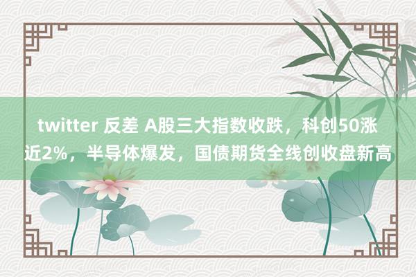 twitter 反差 A股三大指数收跌，科创50涨近2%，半导体爆发，国债期货全线创收盘新高