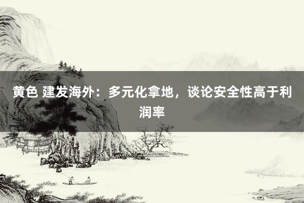 黄色 建发海外：多元化拿地，谈论安全性高于利润率