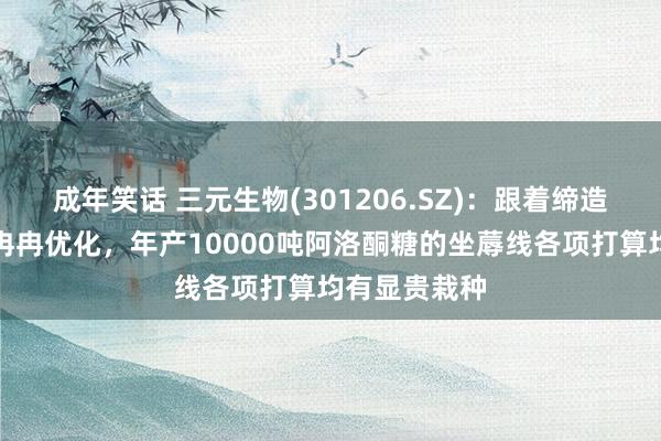 成年笑话 三元生物(301206.SZ)：跟着缔造和工艺调试冉冉优化，年产10000吨阿洛酮糖的坐蓐线各项打算均有显贵栽种