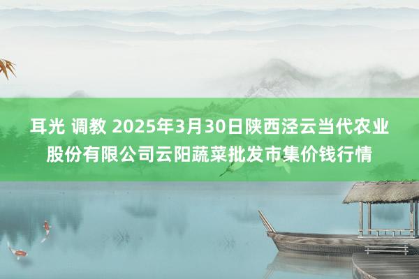 耳光 调教 2025年3月30日陕西泾云当代农业股份有限公司云阳蔬菜批发市集价钱行情