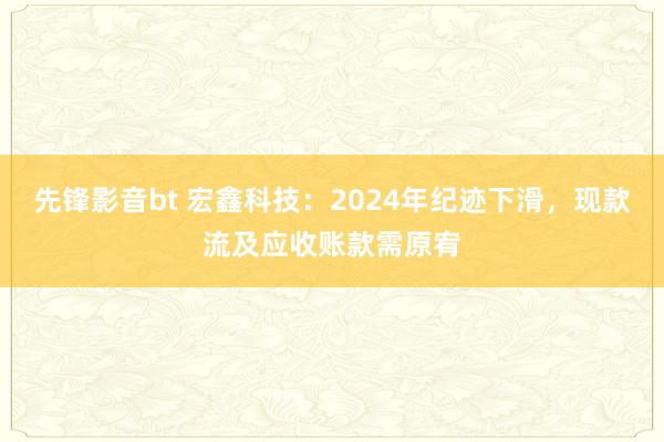 先锋影音bt 宏鑫科技：2024年纪迹下滑，现款流及应收账款需原宥