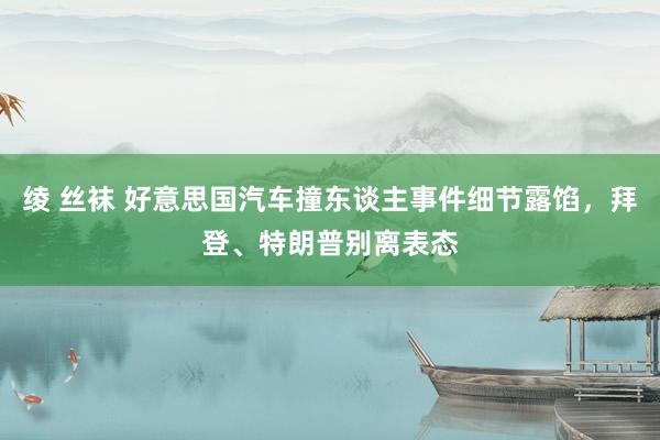 绫 丝袜 好意思国汽车撞东谈主事件细节露馅，拜登、特朗普别离表态