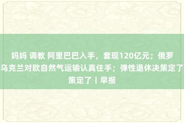 妈妈 调教 阿里巴巴入手，套现120亿元；俄罗斯过境乌克兰对欧自然气运输认真住手；弹性退休决策定了丨早报