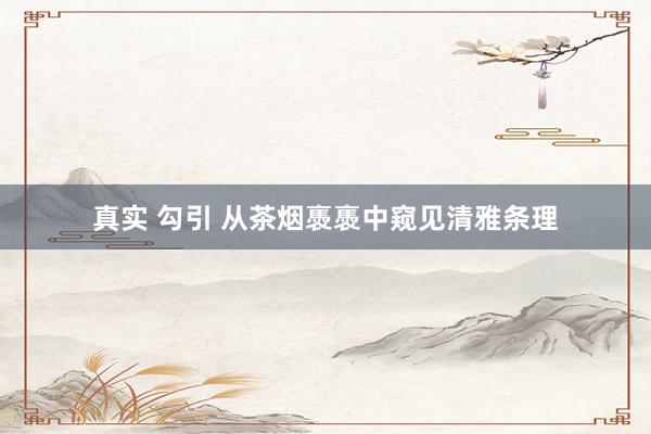 真实 勾引 从茶烟褭褭中窥见清雅条理