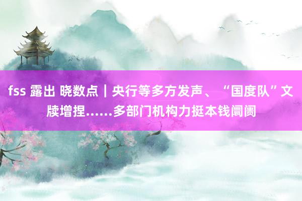 fss 露出 晓数点｜央行等多方发声、 “国度队”文牍增捏......多部门机构力挺本钱阛阓