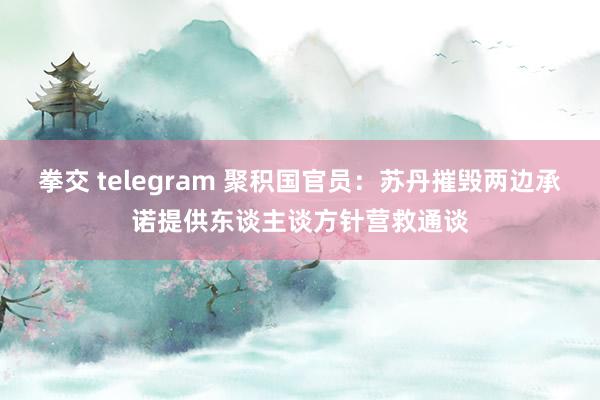 拳交 telegram 聚积国官员：苏丹摧毁两边承诺提供东谈主谈方针营救通谈