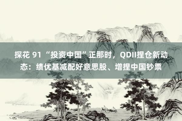 探花 91 “投资中国”正那时，QDII捏仓新动态：绩优基减配好意思股、增捏中国钞票